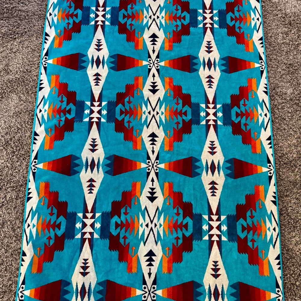 Pendleton Beach Towel Blanket TUCSON Turquoise Supersized 40” X 70” Cotton New